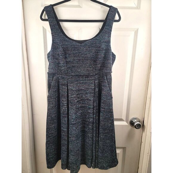 NEW Torrid Women's Sparkly Shimmers Knit Sleeveless A-Line Pleated Dress Size L - Picture 1 of 10